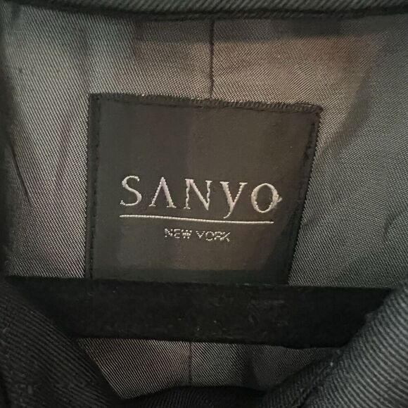 Sanyo Women’s Trench Coat 8 Petite Wool Blend Goth - Picture 4 of 5